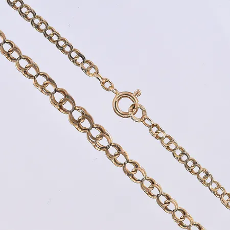 Collier Bismarck, doserad, bredd 3-5 mm, längd 48,5 cm, slitna länkar, 18K. Vikt: 8,2 g