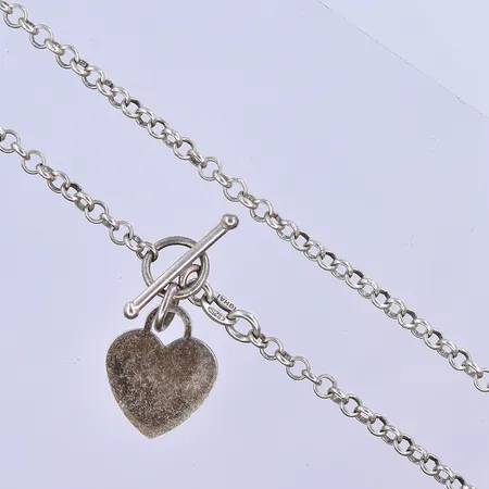 Collier, Guldfynd, längd 42 cm, bredd länk 2 mm, silver 925/1000. Vikt: 8,5 g
