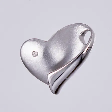 Hänge med diamant 1x ca 0,02ct, hjärta, GHA, längd: ca 2cm, bredd: ca 20mm, silver 925/1000 Vikt: 4,6 g