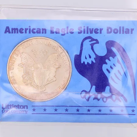 Mynt, American Eagle, USA, Liberty In God We Trust 1998, , Ø 40,5mm, 1oz Fine Silver 999/1000 plastetui Vikt: 31,4 g