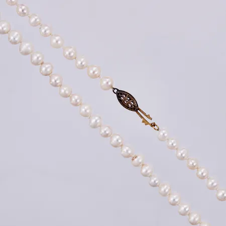 Collier med odlade sötvattenpärlor, doserat, Ø ca 5,3-6,2mm, längd: ca 44cm, lås i förgylld metall   Vikt: 0 g