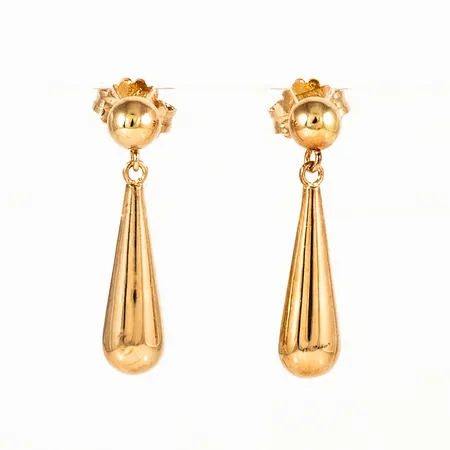 Hängande örhängen i 18K. De är 1,5 - 4,9 mm breda, 21,3 mm långa och väger 1,4g. 