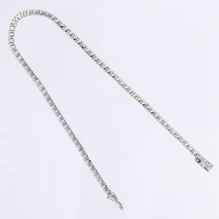 Tennisarmband/Rivière, diamanter 76x ca0,02ct, 17cm, bredd 2mm, GHA, smärre bruksslitage, vitguld 18K Vikt: 6,9 g