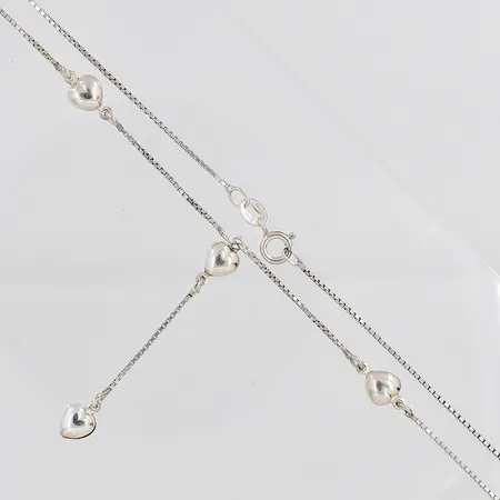 Collier med hjärtan, 40cm GFAB, silver 925/1000 Vikt: 4,5 g