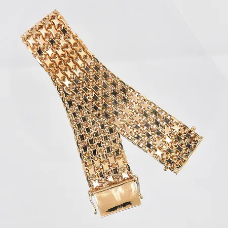 Armband X-länk, 18cm, bredd 19mm, 18K Vikt: 51,3 g