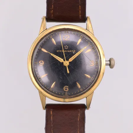 Herrur Eternamatic, automatisk, Ø34mm, läderband, gravyr, repigt glas, servicebehov Vikt: 0 g