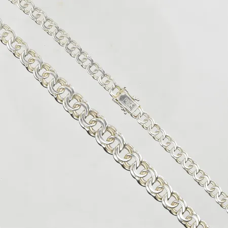 Collier Bismarck, Guldfynd, doserad, bredd 8-14 mm, längd 44 cm, 925/1000 silver. Vikt: 36,1 g