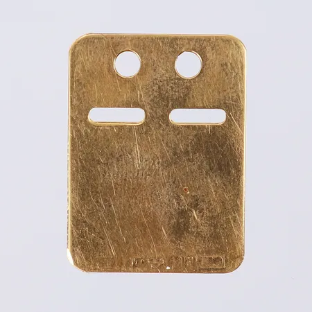 Hänge ID-bricka, ca 23,6x17,6mm, gravyr. 18K  Vikt: 1,9 g