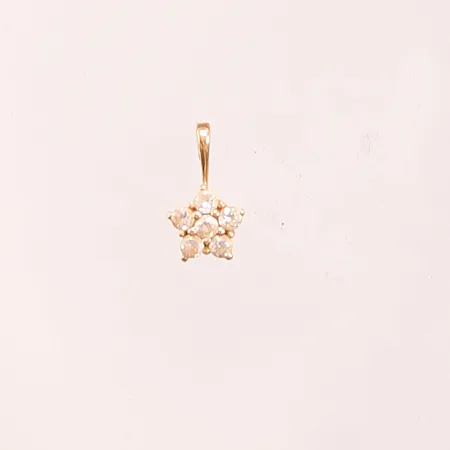 Hänge, 13mm, vita stenar, 18K 0,8g.