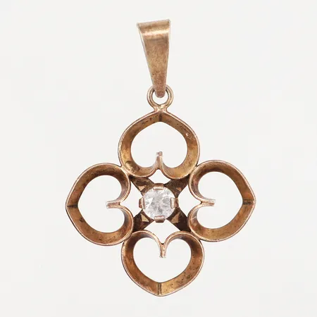 Hänge med vit sten, 25x31mm, något missfärgad, silver 830/1000 Vikt: 2,2 g