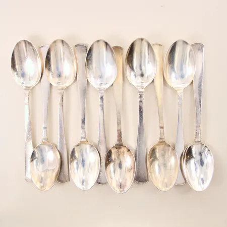 Bordsskedar 10st, modell Rosenholm, längd 18,2cm, besticklinda, GHA, silver 830/1000 Vikt: 409,8 g