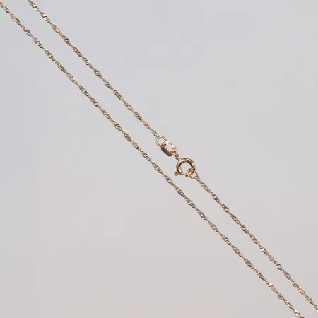 Kedja Singapore 42cm bredd 1mm, GHA 18K Vikt: 1,3 g