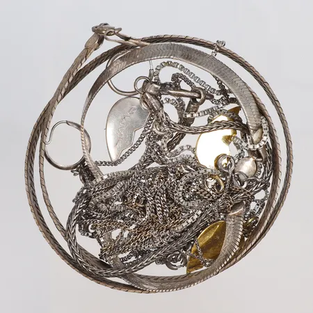 Diverse silver, delvis defekt silver 830-925/1000 Vikt: 51,4 g