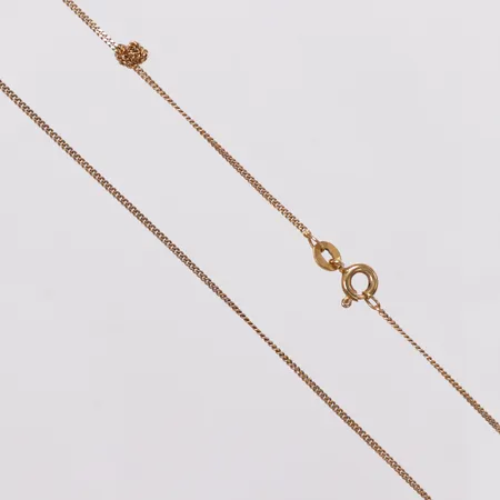 Kedja, Pansar, längd ca35cm, bredd 1mm, knut, 18K  Vikt: 2,1 g