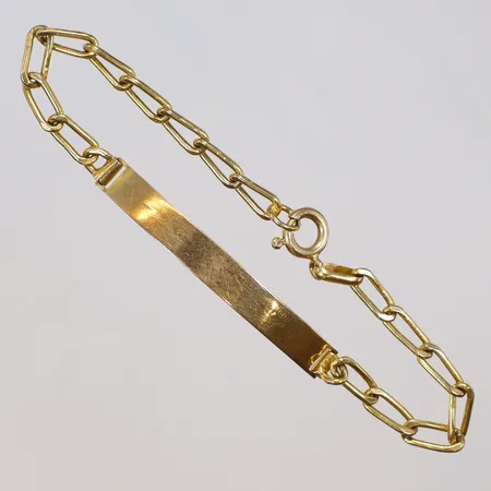 Armband med bricka, 20,5cm, bredd 4-6mm, 18K  Vikt: 12,8 g