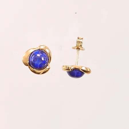 Ett par örhängen, lapis lazuli, 10mm, 18K 2,7g.