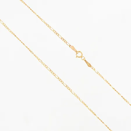 Kedja Figaro, ca 35,5cm, bredd ca 1,5mm, 14K Vikt: 1 g
