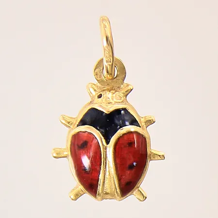 Hänge nyckelpiga med emaljdetaljer, 20x12mm, 18K Vikt: 1,2 g