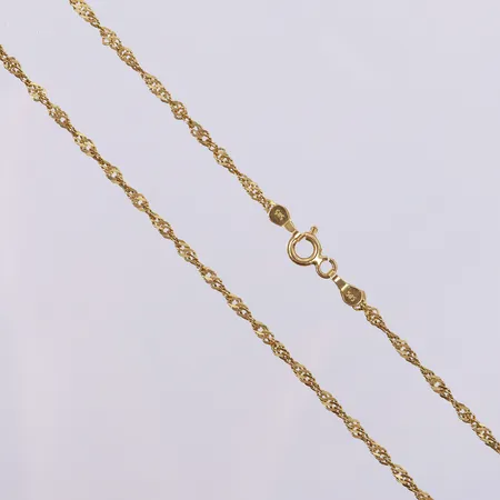 Kedja Singapore, ca 50,5cm, bredd 1,9mm. 14K Vikt: 2,6 g