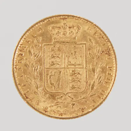 Mynt Sovereign - Victoria, 1858, 22K Vikt: 8 g