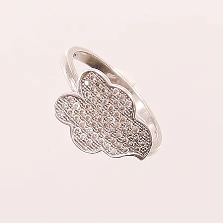 Ring, Ø17¼, vita stenar, 925/1000 Silver 3,0g.