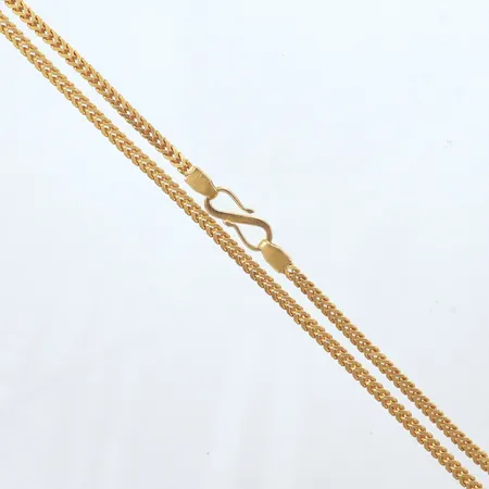 Kedja, längd 55,5cm, bredd 3,4mm, 21K Vikt: 29 g