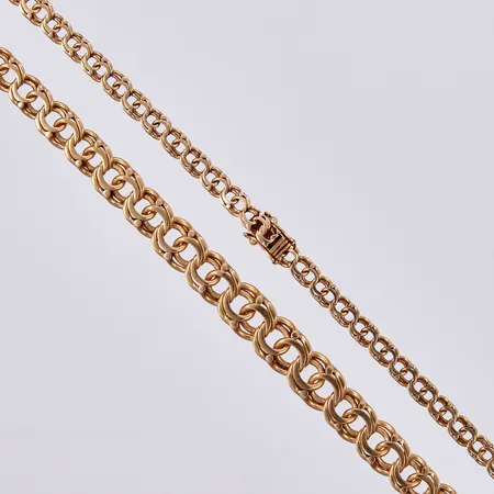 Collier doserad Bismarck, längd: ca 45,5cm, bredd: ca 5-9mm, Nordiska Guldvaru-Aktiebolaget, Malmö, år 1962, 18K  Vikt: 30,4 g