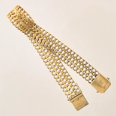 Armband Fiskben, längd 20,5cm, bredd 12,5mm, saknar en låsåtta, 18K Vikt: 29,5 g
