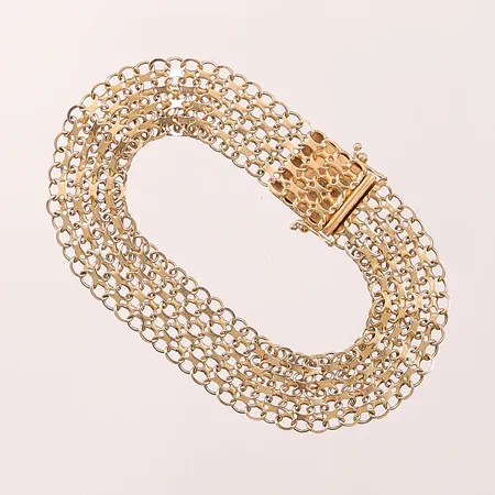 Armband x-länk, 18,5cm, bredd:13mm, 18K 14,8g.