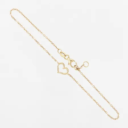 Armband med integrerat hjärta, 19cm, bredd: 0,5-6mm, 18K Vikt: 1,3 g