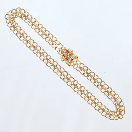 Armband X-länk, längd 19cm, bredd 5mm, år 1968, 18k  Vikt: 6 g
