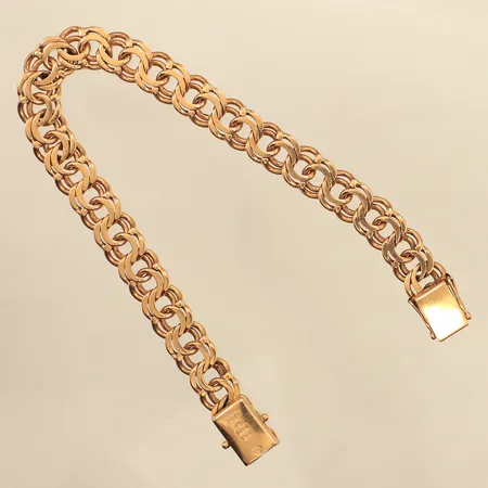 Armband Bismarck, längd 19,5cm, bredd ca 6mm, ca år 1960, 18K Vikt: 11,8 g