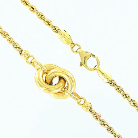 Collier, cordell, 45,5cm, bredd 2-9,5mm, 18K Vikt: 4,9 g