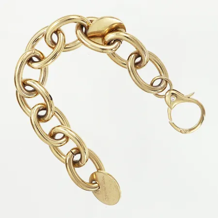 Armband Dyrberg/Kern, 22cm, bredd:20mm, gulmetall, originaletui, slitage på innerkudde