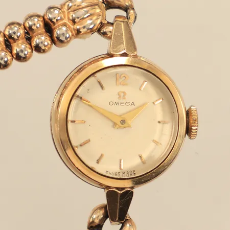 Damur, Omega, Ø19mm, doublé, manuell, går ej, repigt plexiglas, defekt flexarmband