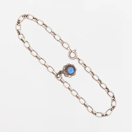 Armband med hänge, 18cm, bredd: 3mm, lås saknas, silver 830/1000 Vikt: 3,5 g