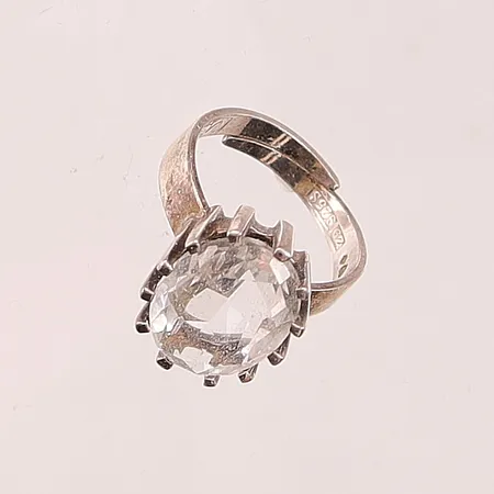 Ring, Ø18½, bredd:17mm, bergkristall, 925/1000 Silver 6,0g.