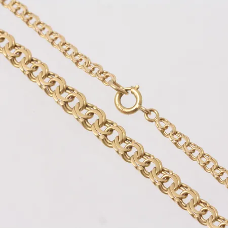 Collier i 18K guld, 45,5cm, Bismarck, bredd 3-5mm, vikt 10,18g.