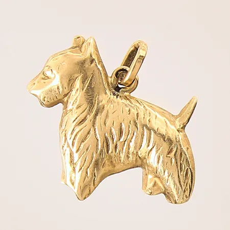 Hänge, hund, 17x14mm, 18K  Vikt: 2,2 g