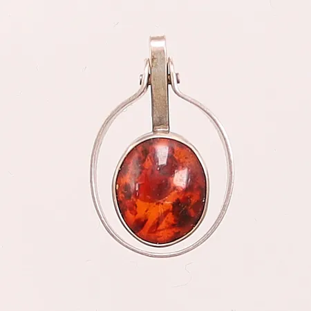 Hänge, 23mm, bärnsten, rörlig, 835/1000 Silver 2,2g.
