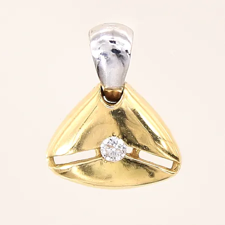 Hänge med diamant ca 0,04ct, 15x12mm, tvåfärgat, 18K Vikt: 1,2 g