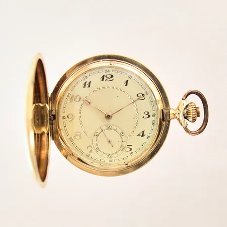 Savonette, 14K, manuell, boett-nr: 18286180, innerboett i 14K, Ø53mm, liten sekundvisare, mindre repor, bruttovikt: 95,2g