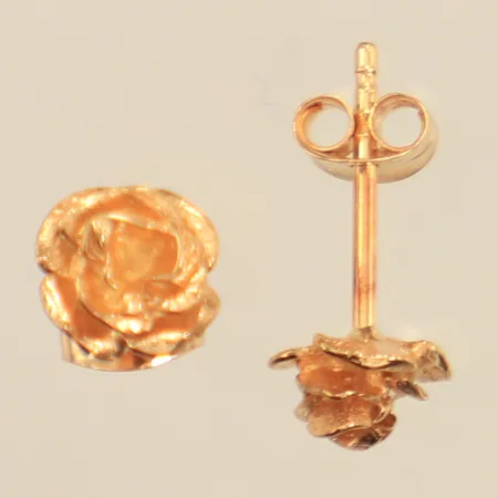 Ett par örhängen med blomdekor, Ø6mm, GFAB, 18K Vikt: 1,1 g