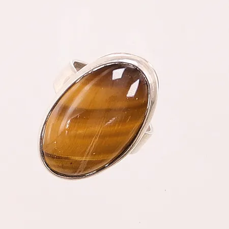 Ring, Ø17¾, bredd:29mm, tigeröga, Inga Birgitta Porath, 925/1000 Silver 13,4g.