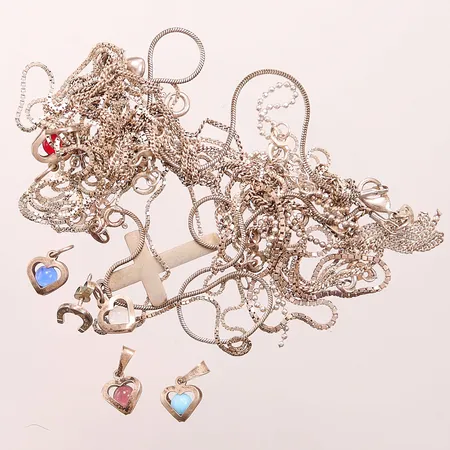Diverse silver, delvis defekt, 925/1000 Silver 30,6g.