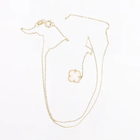 Collier, 44,5cm, bredd: 0,5-9mm, OBS! Ej märkesdesign, 14K, defekt, bruttovikt: 1,9 gram Vikt: 0 g