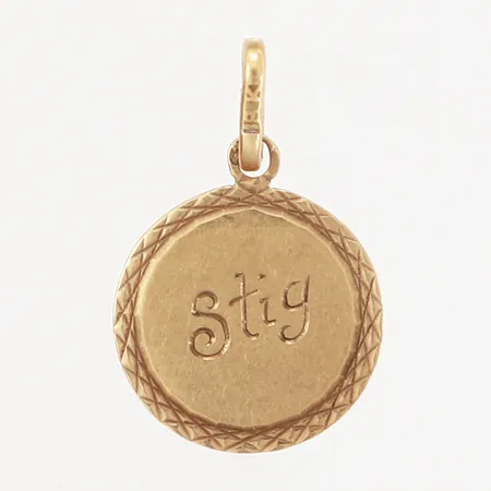 Hänge, 12x19mm, gravyr, 18K Vikt: 0,8 g