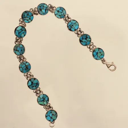 Armband med stenar, längd 19cm, bredd ca 4-10mm, skadad sten, 925/1000 silver Vikt: 10,3 g