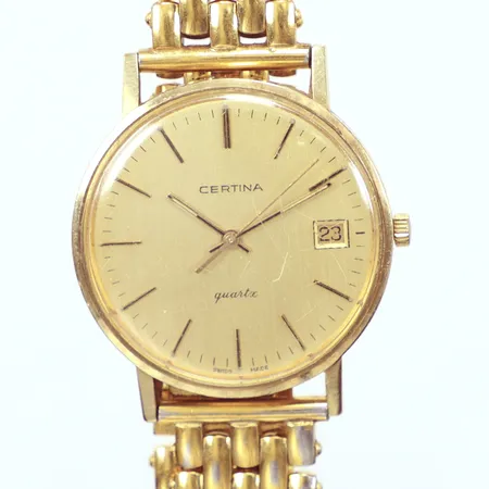 Herrur Certina, quartz, går ej, stålband,Ø33½mm  18k  
