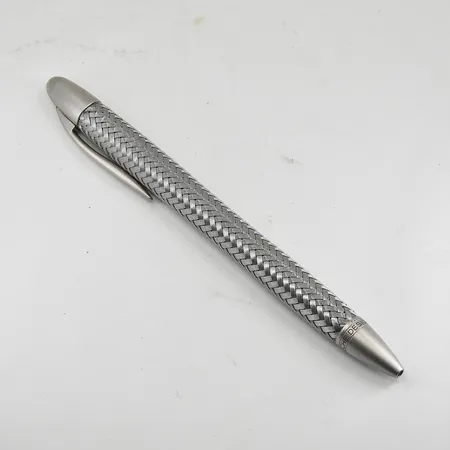 Bläckpenna, Porsche design, längd 14½ cm, stål, manual, etui (smutsigt)